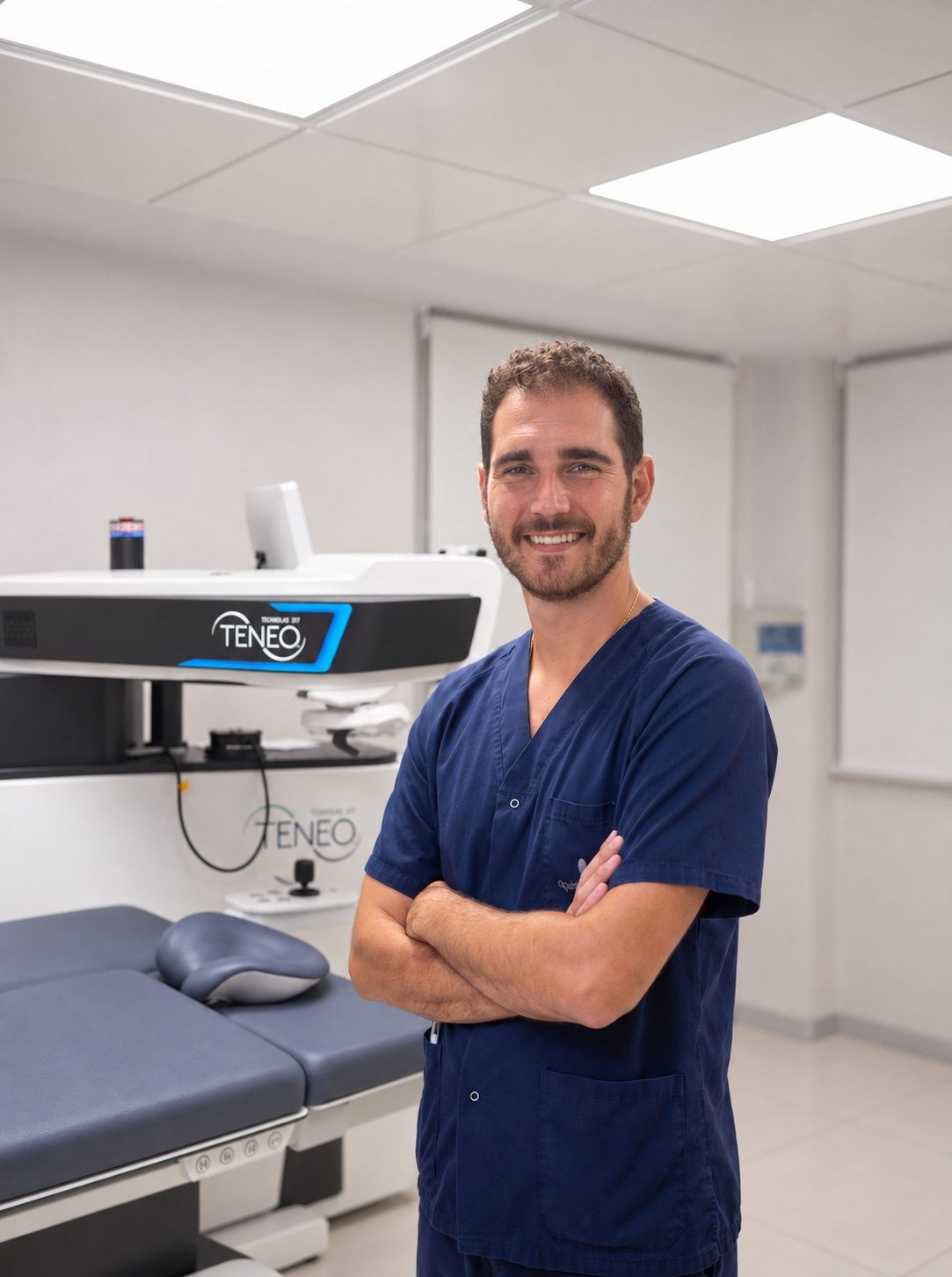 El Dr. José Antonio Villa Carpes junto a la plataforma láser TENEO