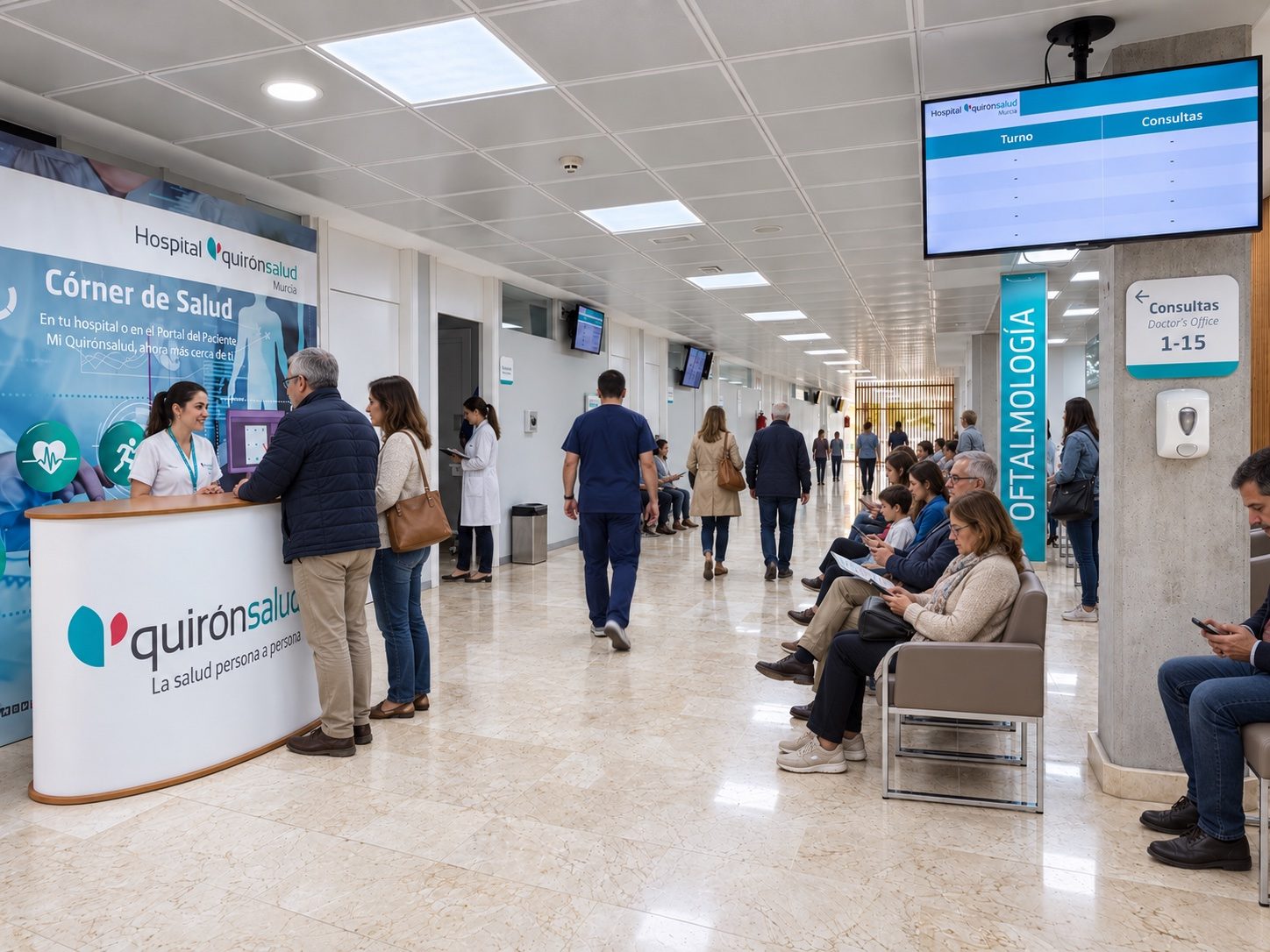 Sala de espera del Hospital Quirónsalud Murcia